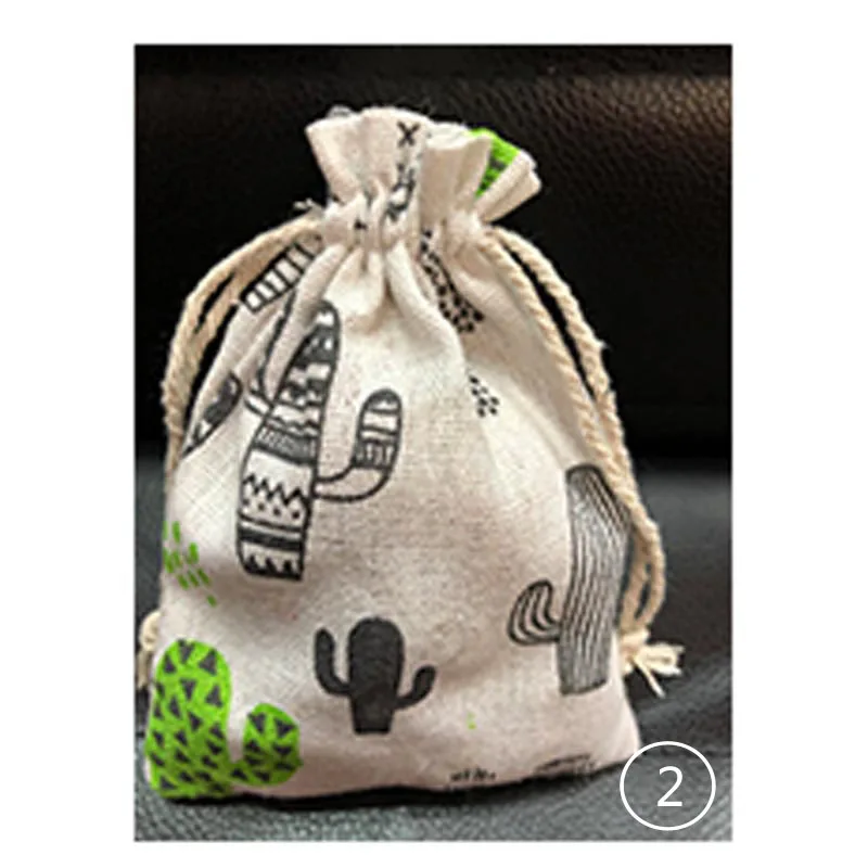 50 шт. Хлопковая Сумка для белья для покупок джутовые рождественские подарочные сумки тканые мешки с Кулиской Женская дорожная сумка для хранения несколько узоров Diy - Цвет: 2