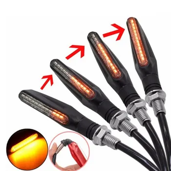 

New 4 pieces Flashing Motorcycle LED Turn Signal Light Universal Motorcycle LED Flexible Turn Signal Indicator Amber Light