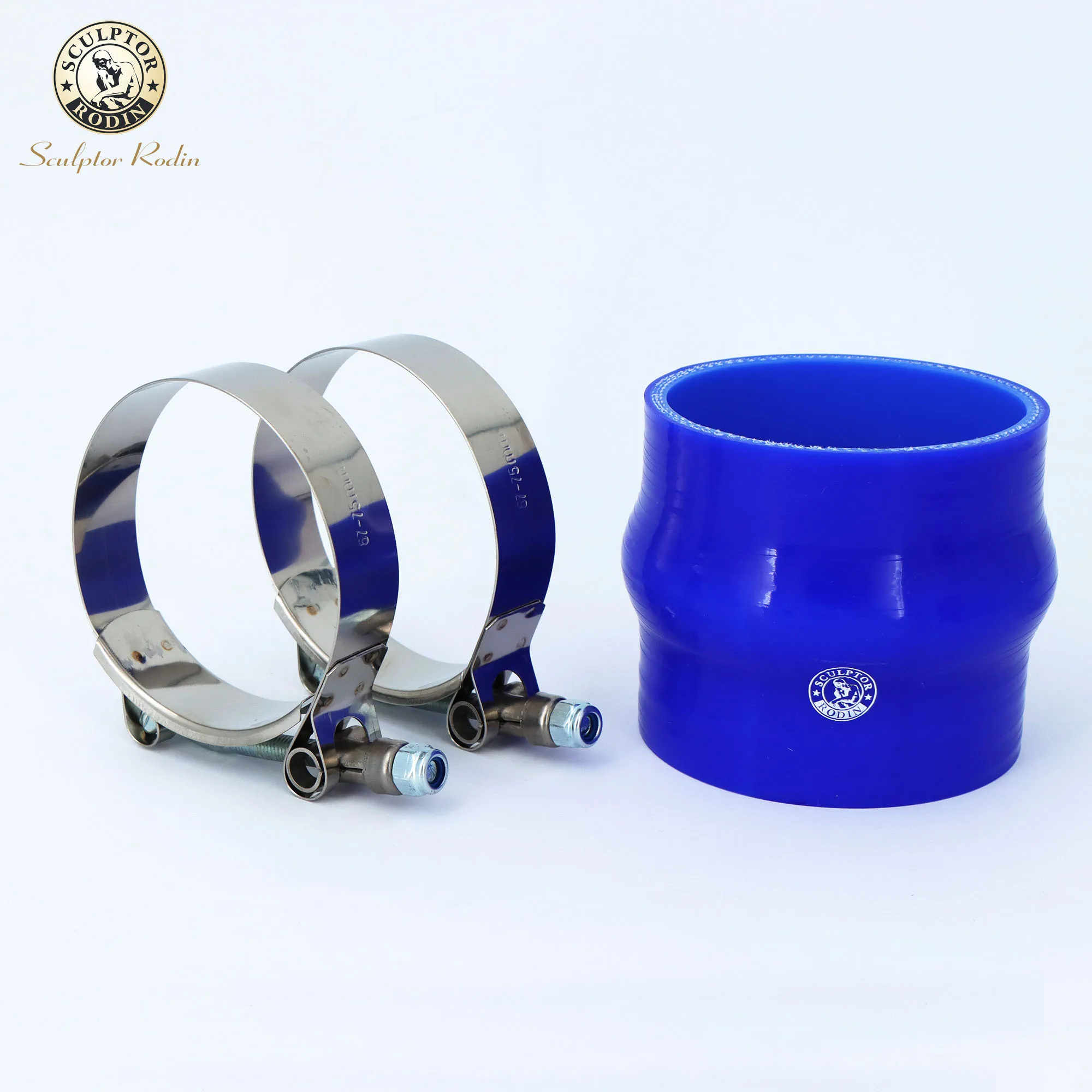 Straight Hump Silicone Hose Intercooler Turbo Coupler Tube Intake Pipe + clamp ID: 63mm L:76mm  Blue