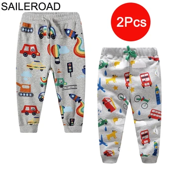 

SAILEROAD 2pcs Kids Trousers Pants with Car Print 2020 Boys Sweatpants Full Length Spring Children Sweatpants for Boys Clothes
