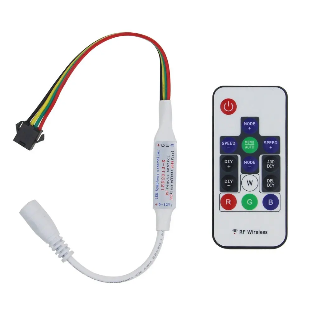 WS2813 WS2815 светодиодный контроллер DC 5V 12V Беспроводной РЧ пульт дистанционного мечта Цвет контроллер для WS2815 WS2813 WS2813B WS2815B CS8812 JK184
