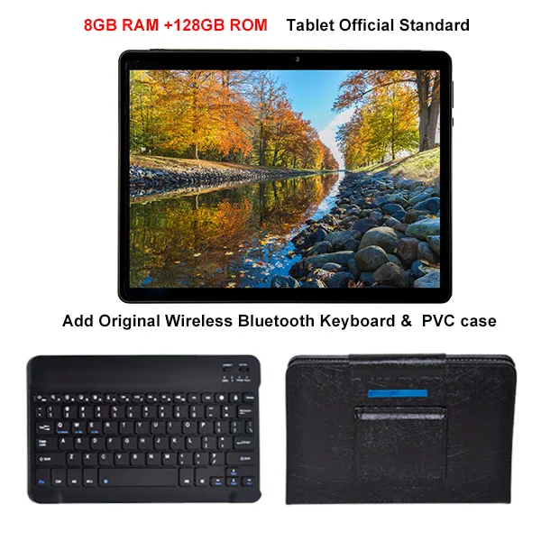 Black Add Keyboard 10 дюймов 8 ГБ ОЗУ 128 Гб ПЗУ MT6799 Helio X30 Дека ядро Android 8,0 планшетный ПК 4G Телефонный звонок Wifi 1920x1200 OTG 13 МП+ 5 Мп 10,1 планшеты - Цвет: Black Add Keyboard