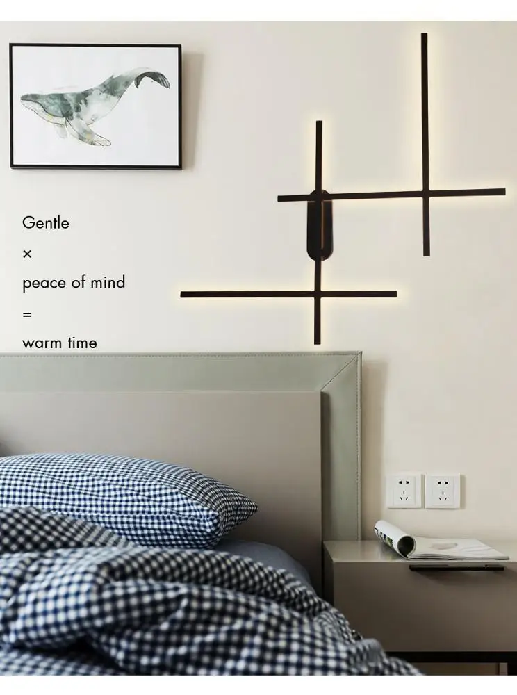 Nordic postmodern design sconces light Simple strip glass modern wall lamp Ins wind blue white gray glass wall lights for home