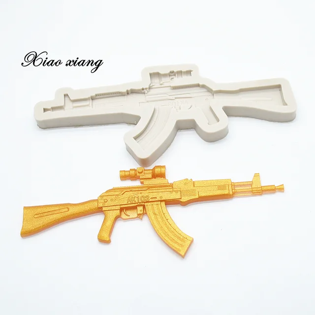 Luyou Ak47 3D -S Fegyver Szilikon Gyanta Formák Torta Fondant Penészek Díszítő Szerszámok Sütési Kiegészítők Fm1034 - Image 5