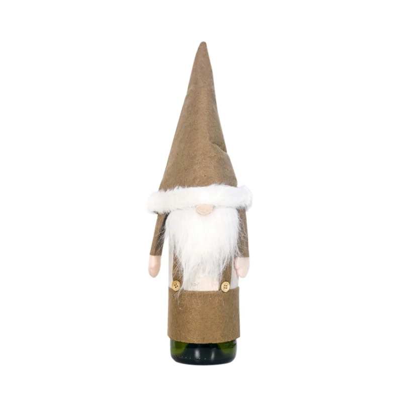 Сумки для винных бутылок Обложка для украшения Рождественские на шнурке декоративные праздничные обеденный стол Декор вечерние рождественские праздники