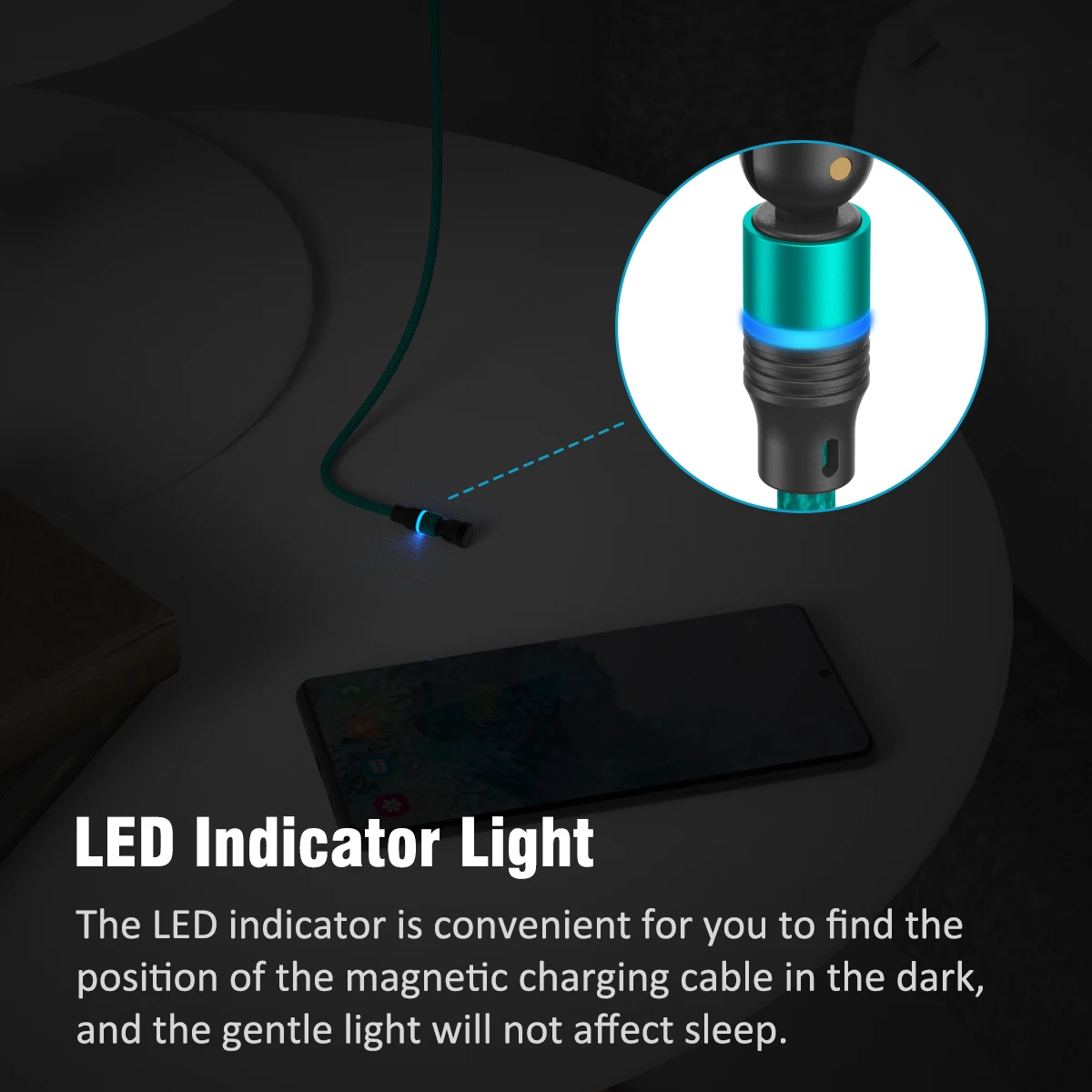 AUFU 540° Rotating Magnetic Charging Cable with USB and Type C Connections