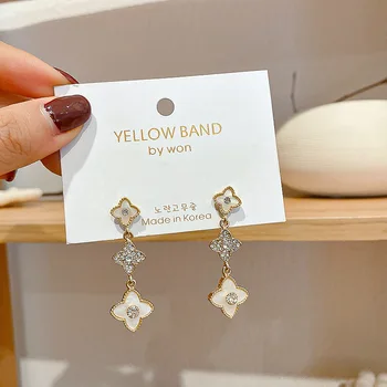 

CHUHAN Net Red Long Style Personality Simple Flower Tassel Long Style Earrings Female South Korea Needle Earrings