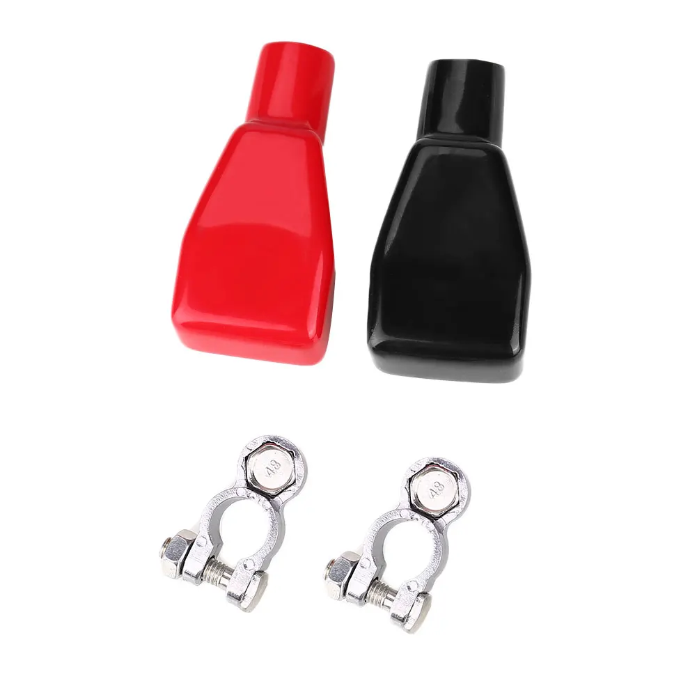 1set Car Vehicle Marine Ship Heavy Duty Battery Terminal Clamp With Cover