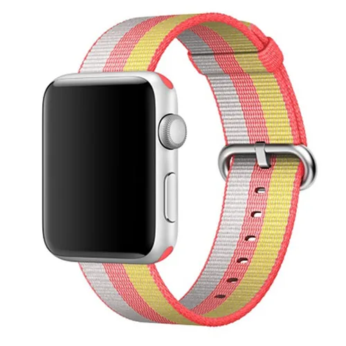 red Ремешок Nato для apple watch, ремешок для apple watch 5, 4, 3, ремешок 44 мм, 40 мм, iwatch, ремешок 42 мм, 38 мм, плетеный нейлоновый браслет pulseira correa - Цвет ремешка: red