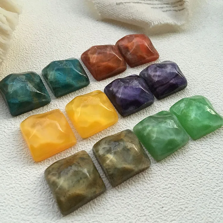 

Square Water Ripple Bump Surface Resin Jewelry Accessory Diy Earrings Headwear Buttons Wholesale