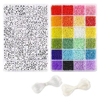 

12000Pc Beaded Material DIY Bracelet Necklace Accessories Millet Bead Letter Bead Bracelet Necklace Jewelry Making