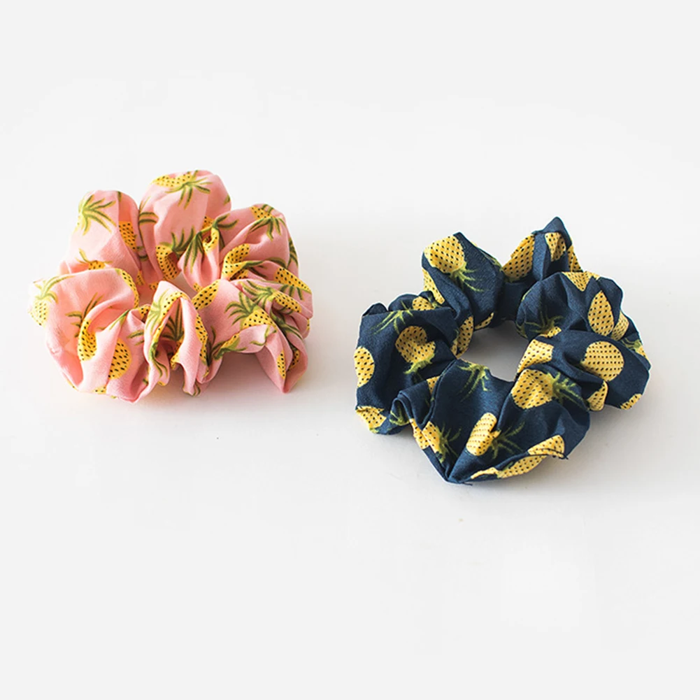 

Korean Pineapple Print Hair Accessories Women Headwear Girls Hair Tie Striped Lady Scrunchies Ponytail Hair Female Holder Rope