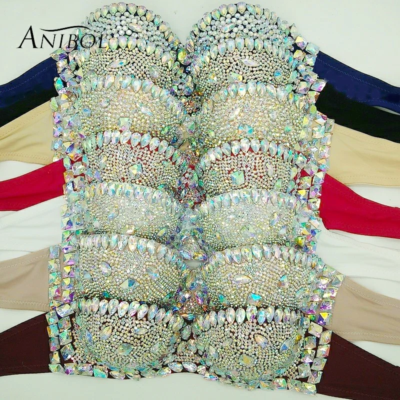 Luxury Rhinestone Bikini Bra Crystal Diamond Women Swimsuit Jacket 2019 Newest Jewelry Swimwear Underwear