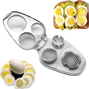 

3 In 1 Manual Home Dicing Stainless Steel Multifunctional Slicing Cutter Avocados Kitchen Tool Practical White Eggs Slicer