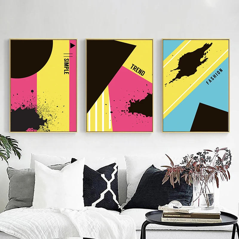 

Three Color Irregular Pattern Abstract Canvas Painting Posters And Print Modern Decor Wall Art Pictures For Living Room Bedroom
