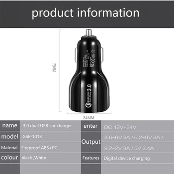 

Brand new 3.1A car charger QC mobile phone charger adapter dual USB fast charging iPhone Xiaomi Redmi Huawei Auto Accessories