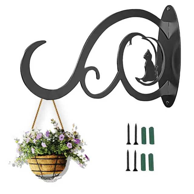 Függő Növények Tartó Hold Európai Stílusú Fali Horog Kovácsoltvas Vintage Finom Virág Edény Fal Ültető Erkélyre - Image 3