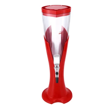 

1.5L Heat-resistant Waterproof Detachable Tabletop Wine Beer Tower Beverage Juice Dispenser (Red)