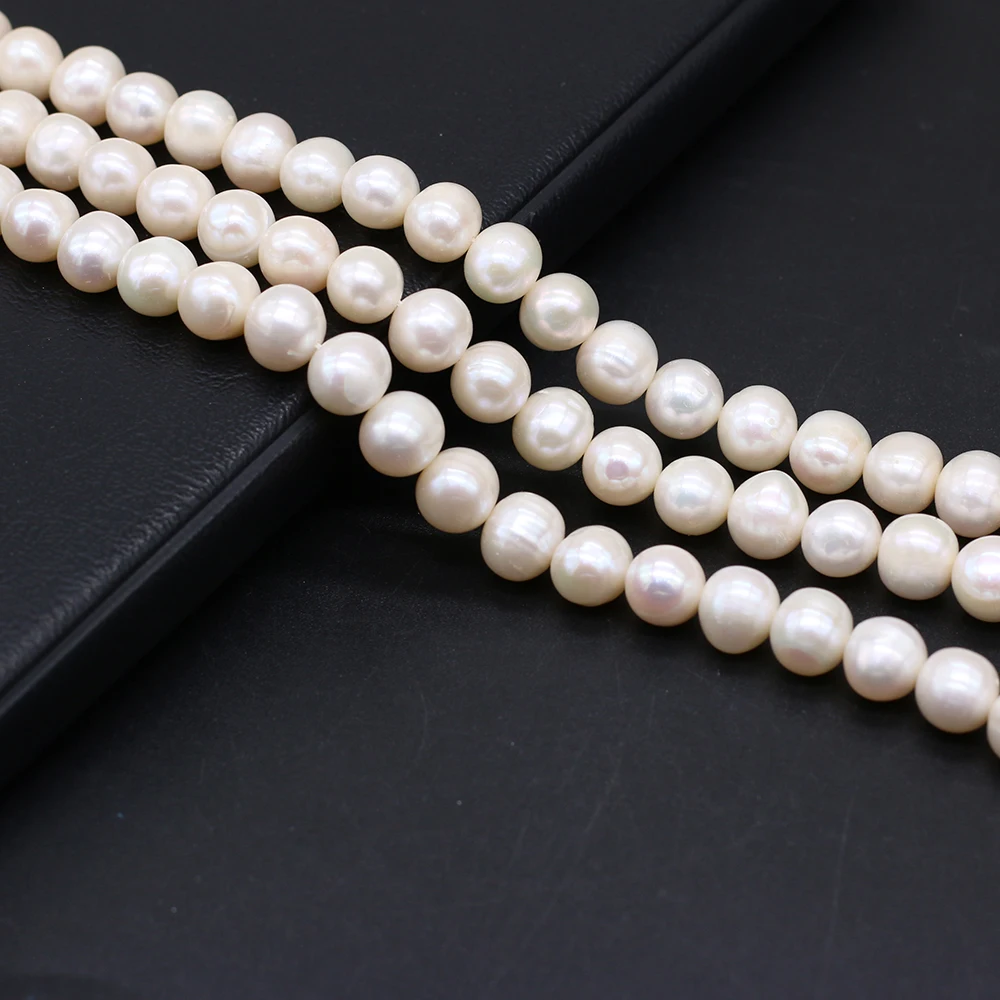 Natural Freshwater Real Pearl Beads White Round Loose Spacer Pearls For Jewelry Making DIY Charm Bracelet Necklace Accessories