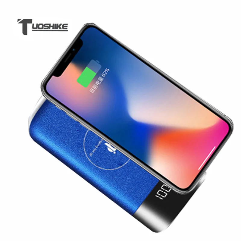 

QI Wireless Charger Power Bank 10000mAh External Battery Portable Powerbank for iPhone 8 X Max Samsung Note 8 S9 Xiaomi