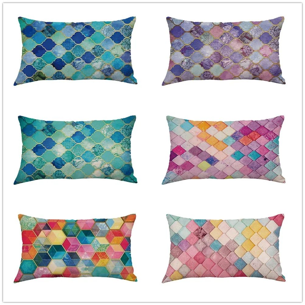 Модная льняная Наволочка Чехол для подушки с мелким рисунком чехол гостиной