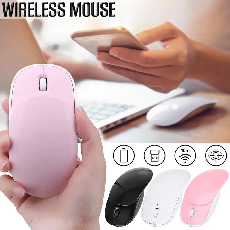Wireless Rechargeable Mouse Ultra-Thin Design Notebook Business Office Accessories Slider Optical Gaming Mouse Plastic