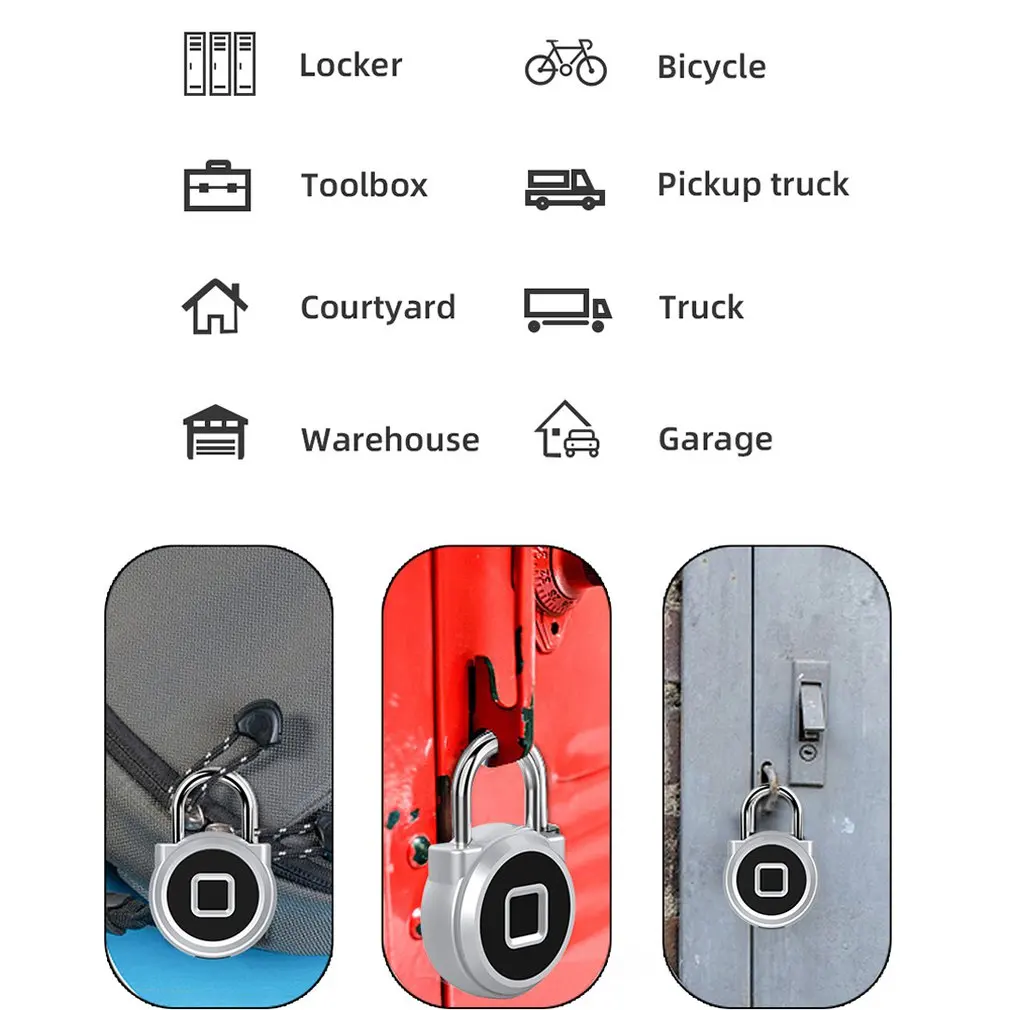 Fingerprint Lock Smart Lock Luggage Lock Warehouse Door Anti-Theft Long Standby Compact Electronic Lock