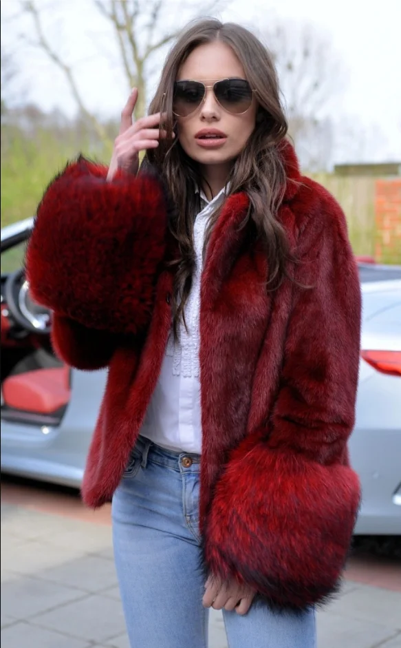 Hot Sale Natural Mink Fur Women Real Mink Fur Coat Long Fur Sleeve Lapel Collar Luxury Mink Fur Coat Winter Jacket MKW-089