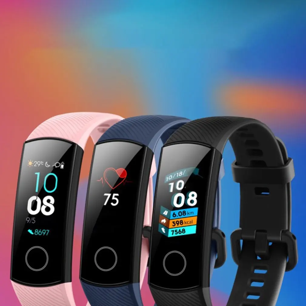 Huawei Honor Band 4 умный Браслет 50 м Водонепроницаемый фитнес-трекер сенсорный экран для сердечного ритма монитор вызова сообщения шоу
