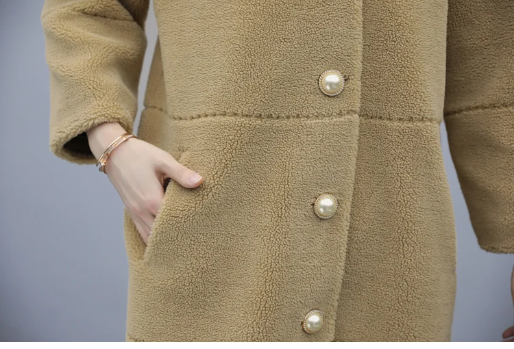 Ke li rong Composite materials Fur Middle Long Coat Autumn And Winter New Style Korean-style Loose-Fit Slimming WOMEN'S Ov