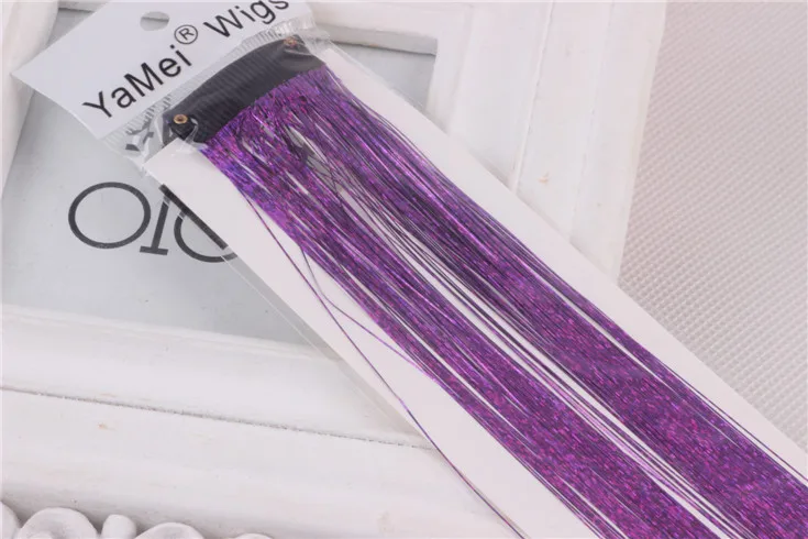 100 см блёстки парик Блестки для волос Bling волосы Secoration для синтетических волос расширение Блеск Радуга для девочек и вечерние аксессуары