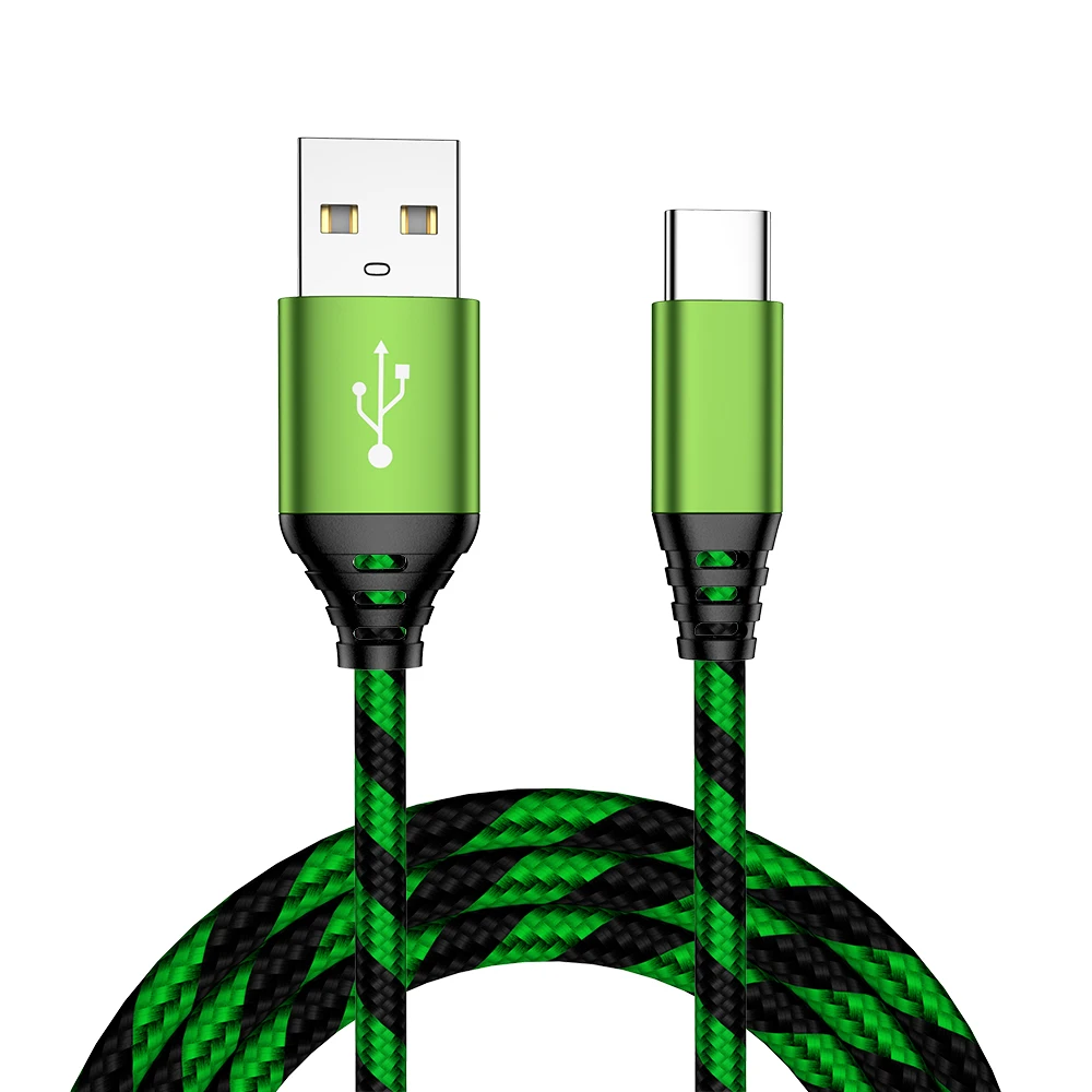 MUSTTRUE 3.0A Cable USB Type C for samsung a70 a50 Type-c Cord Fast Charging Wire for xiaomi mi 9 se Phone Charger Cable USBC - Цвет: Green