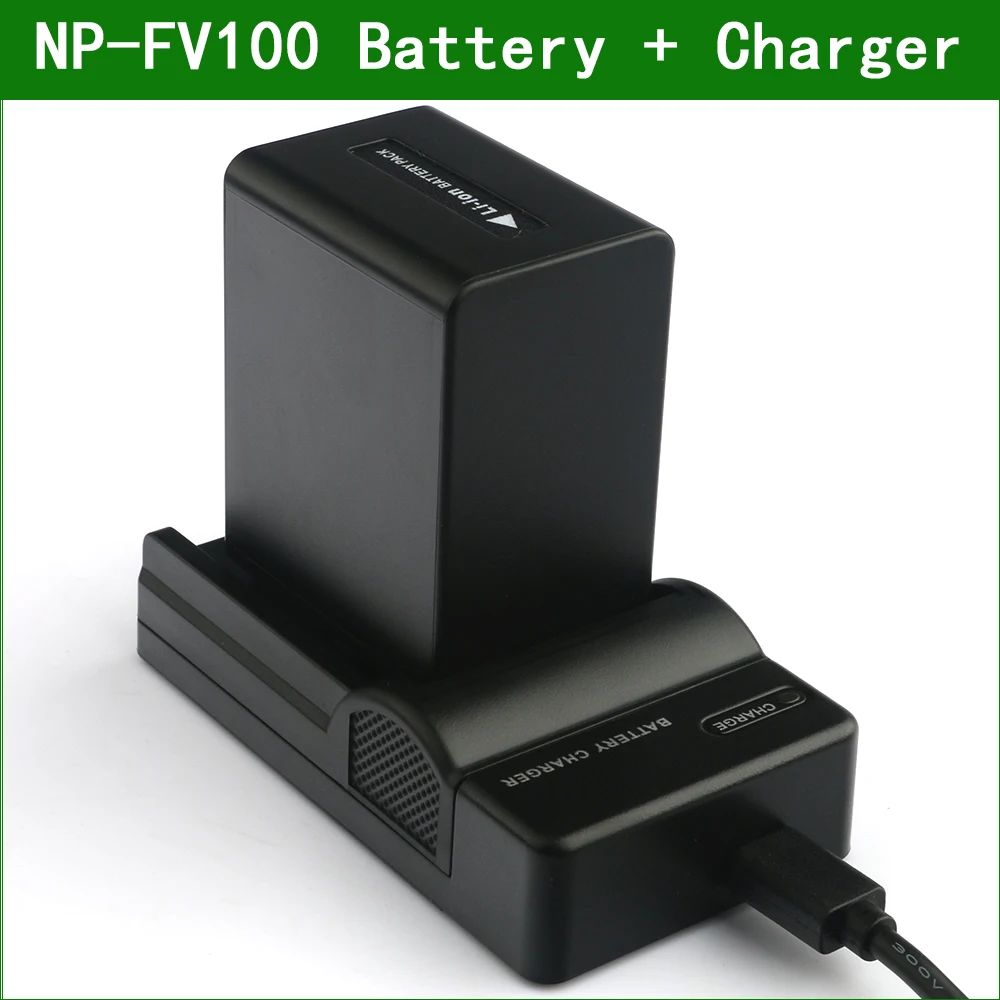NP-FV100 NP FV100 NPFV100 цифровой Камера Батарея + Зарядное устройство для Sony HDR CX210 CX625 CX230