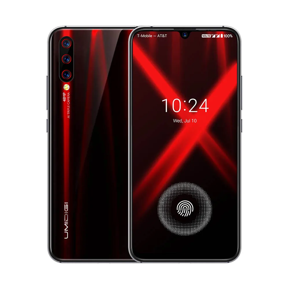 UMIDIGI X глобальная версия в экране отпечатков пальцев 6,3" AMOLED 48MP Тройная задняя камера 128 ГБ NFC Helio P60 4150 мАч мобильный телефон - Цвет: Черный