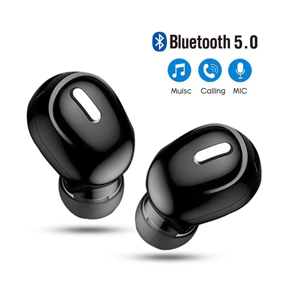 

Super Mini In-Ear 5.0 Bluetooth Earphone HiFi Wireless Headset With Mic Sport Earbuds Handsfree Stereo Sound for All Smart Phone