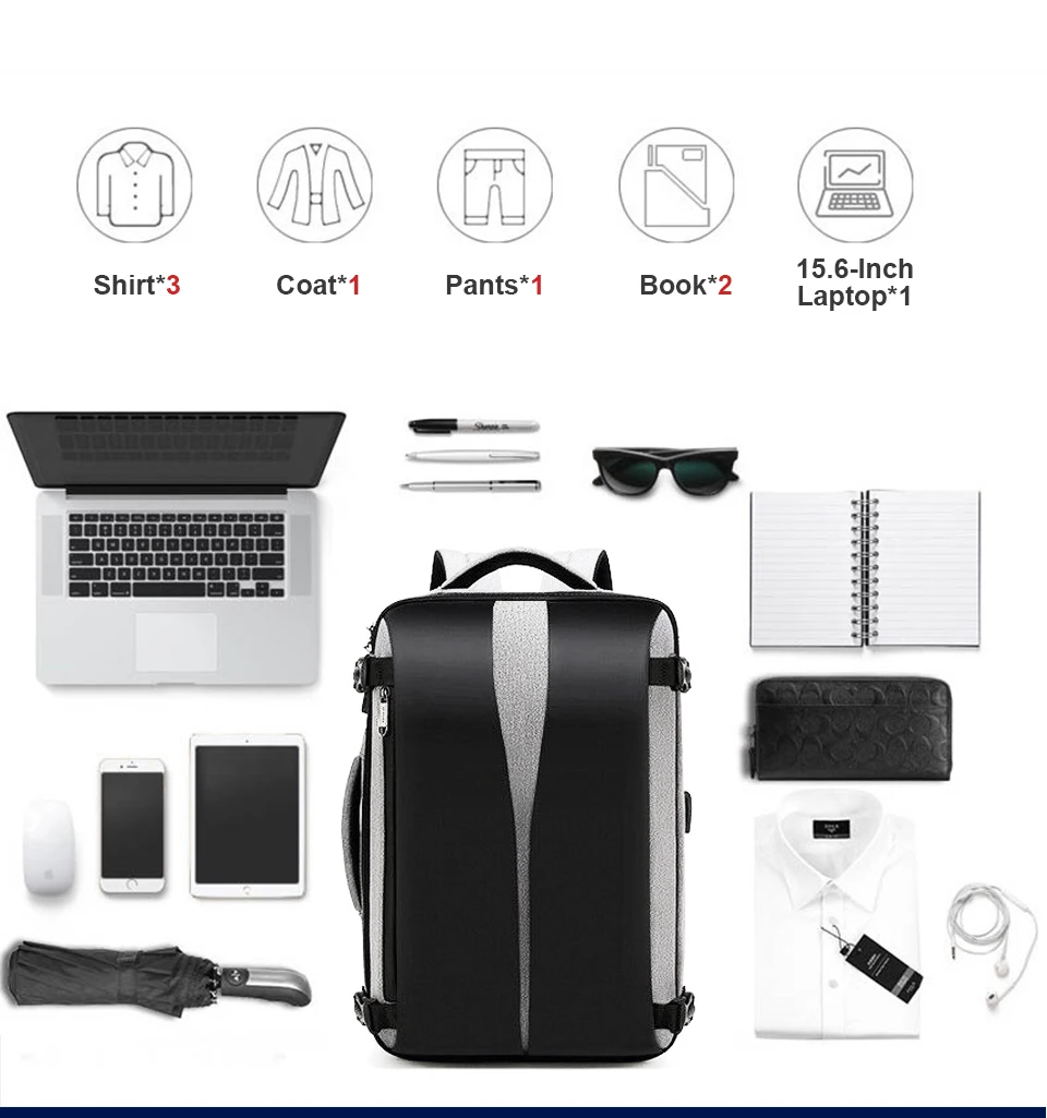 Рюкзак с защитой от кражи, 17 дюймов, рюкзак для ноутбука, женские и мужские сумки, USB зарядное устройство, рюкзак для путешествий, водонепроницаемая Противоугонная сумка, черный цвет