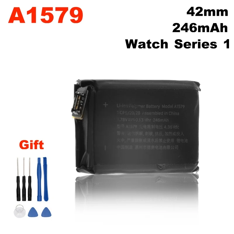 Оригинальный аккумулятор A1579 a1579 246 мАч для Apple watch 42 мм серии 1 Серия A1544 батареи + Инструменты|Аккумуляторы