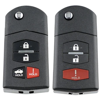 

Replacement Remote Car Key 315Mhz 3/4 Buttons Remote Folding Car Key Replacement for Mazda BGBX1T478SKE125-01 4D63