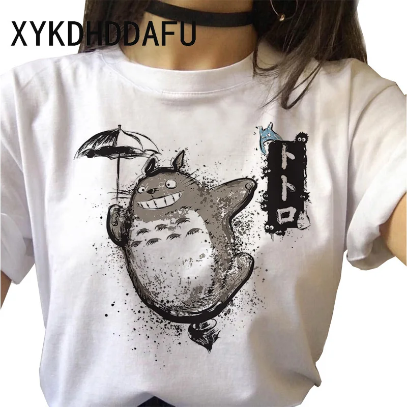 Totoro T Shirt Women Kawaii Studio Ghibli Harajuku Tshirt Summer Clothes Cute Female ulzzang T-shirt Top Tee japanese Print
