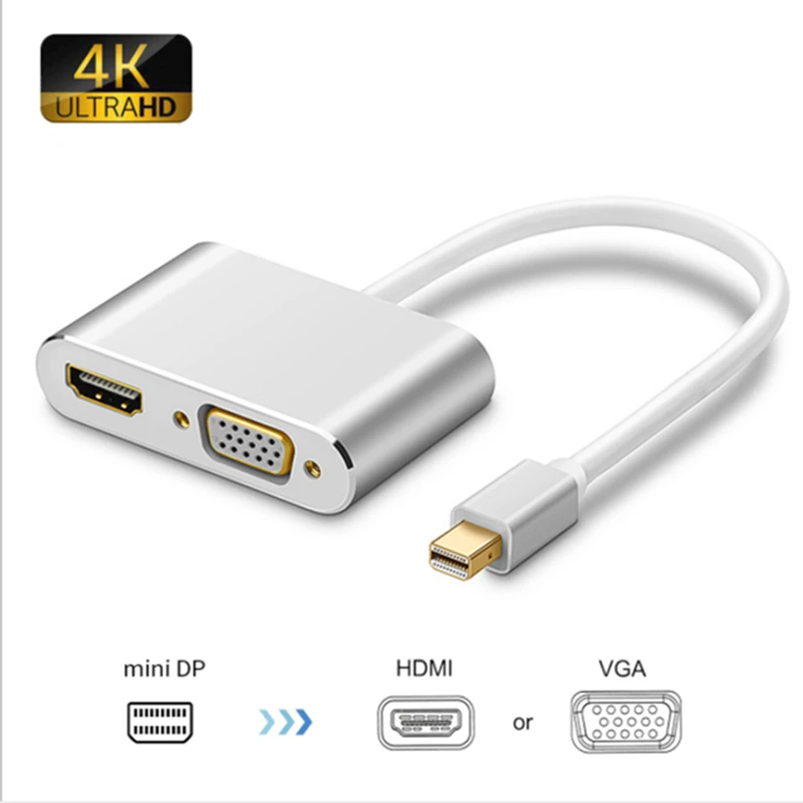 4K 30 Гц VGA+ HDMI адаптер мини DP к VGA HDMI видео конвертеры адаптер для Macbook Pro для Chromebook Pix