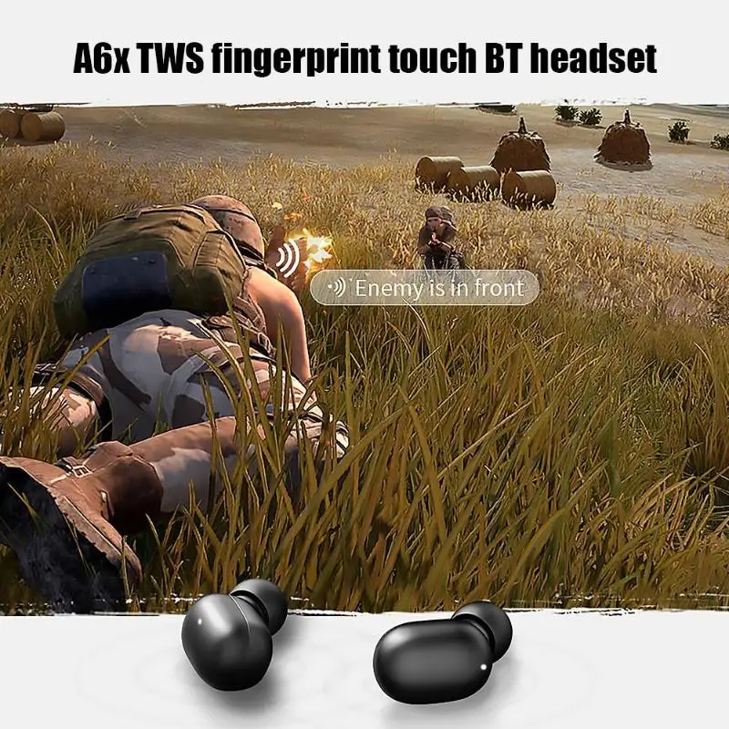 A6x TWS сенсорная bluetooth-гарнитура с отпечатком пальца HD стерео Беспроводная гарнитура с шумоподавлением Игровые наушники t для iPhone Xiaomi