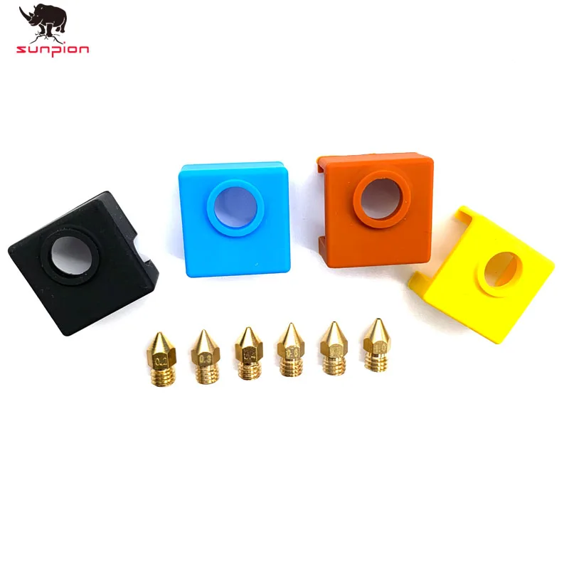 3D printer parts MK8 Extruder Nozzle Extruder Print Head 0.2/0.3/0.4/0.6/0.8/1.0/mk9 Silicone sock for Creality CR-10 Ender3