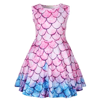 

Unicorn Mermaid Butterfly Sleeveless Dresses for Kids Party Princess Costume Beauty Print for Kids Girls