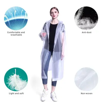 

1 pcs Disposable Anti Antibacterial EVA Plastic Hoodies Protective Outwear Isolation Cloth w/Face Gown Dust-proof Cover R0M3