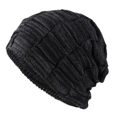 Высокое качество зимние шапки одноцветные шапки унисекс простые теплые мягкие вязаные шапки с черепом шапки для мужчин и женщин - Цвет: Black