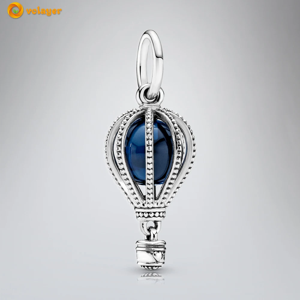 Volayer 925 Sterling Silver Charms Oval Cabochon Amulet Pendant Solitaire Clip Charm fit Original Pandora Bracelets or Necklaces silver chain 925 Silver Jewelry