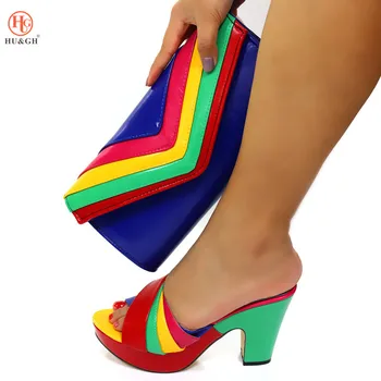 

Elegant women's soft bottom high heels Matching A Nice Bag For African Women Party Italy Lady Wedding Shoes High Quality Bag