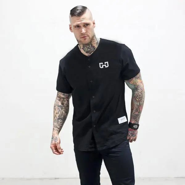 Muscle Brother, стиль, мужская Спортивная Повседневная рубашка, трикотажная, эластичная, впитывающая пот, для занятий спортом на открытом воздухе, для фитнеса, с коротким рукавом, летняя