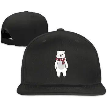 

Unisex Snapback Hat Cute Polar Bear Adjustable Baseball Cap