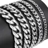 Bracelet chaîne cubaine en acier inoxydable pour femme et homme, bijoux tendance, couleur or, argent, vente en gros, KBB10 ► Photo 2/6